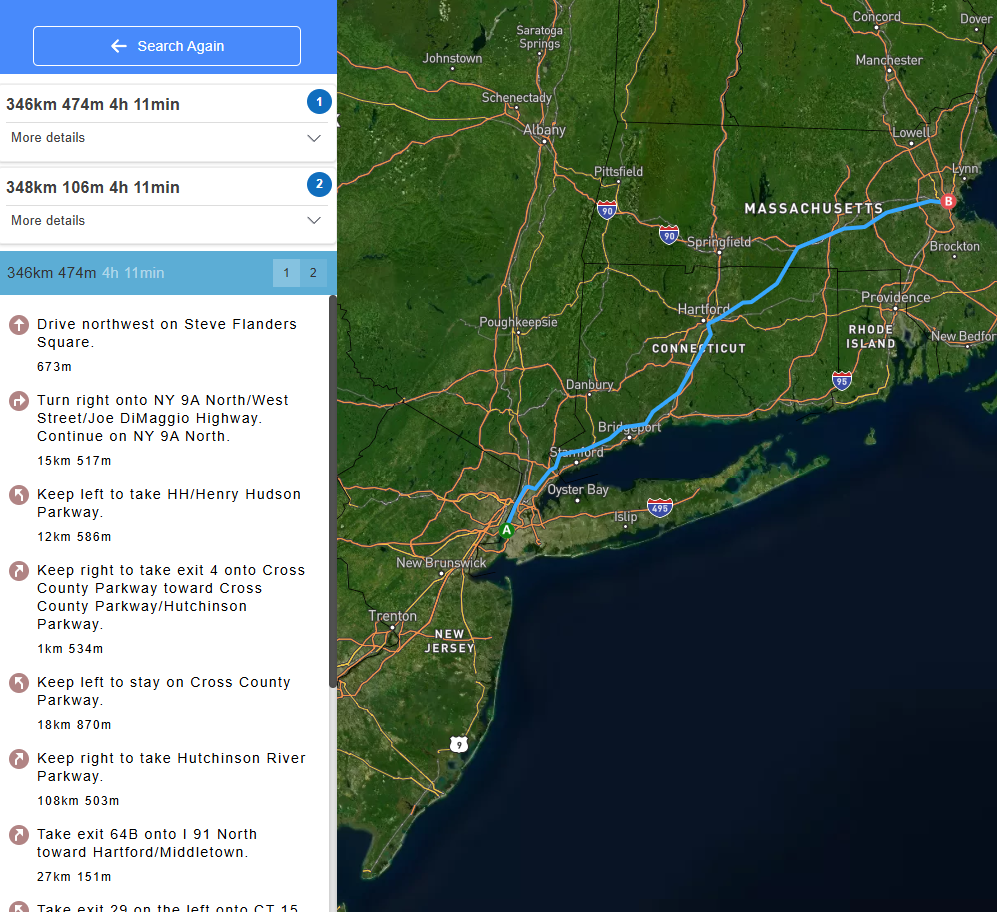 Printed Directions Map